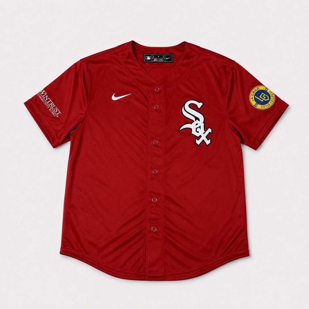 Nike Chicago White Sox Jersey Kids XL Red MLB Button Front Baseball Shirt